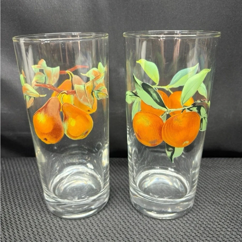 Royal Worcester Highball Glasses: Retro Gold Rim Fruit Tumblers (Set of 4)